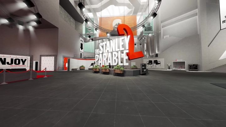 Hala składa się na dwie sale oddzielone od siebie - Stanley Parable Ultra Deluxe: Nowa zawartość (new content) - Stanley Parable Ultra Deluxe - poradnik do gry