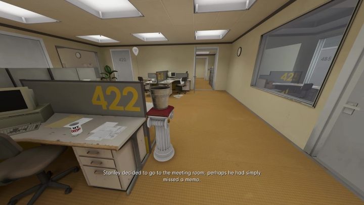 Po przejściu zakończenia Stanley Parable 2, w drugim pomieszczeniu biurowym pojawi się wiadro - Stanley Parable Ultra Deluxe: Nowa zawartość (new content) - Stanley Parable Ultra Deluxe - poradnik do gry