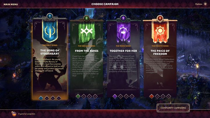Kampania to nazwa jednego z trybów dostępnych w menu głównym gry - Songs of Conquest: Wszystkie kampanie fabularne - Songs of Conquest - poradnik do gry