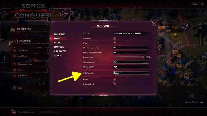 2 - Songs of Conquest: Jak powiększyć HUD i czcionkę? - Songs of Conquest - poradnik do gry