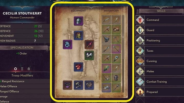 W ostatniej misji kampanii możecie mieć już sporo przedmiotów w ekwipunku. - Songs of Conquest: Menu pauzy i ustawienia zakładki Rozgrywka - Songs of Conquest - poradnik do gry