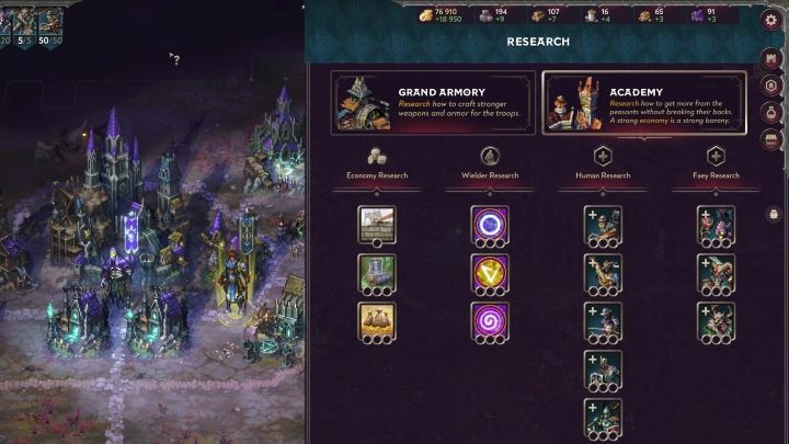 Z osobnych stron Werbunek i ulepszanie oddziałów oraz Powiernicy i magia możecie dowiedzieć się więcej m - Songs of Conquest: Badania i surowce - Songs of Conquest - poradnik do gry