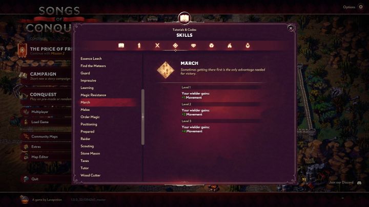 Umiejętność ta zwiększa zasięg ruchu powiernika i na najwyższym 3 poziomie jest to zwiększenie ruchu aż o 4 punkty - Songs of Conquest: Najlepsze umiejętności i priorytet umiejętności do zakupu - Songs of Conquest - poradnik do gry