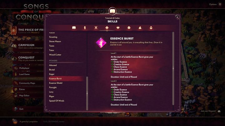 Moce możecie wybierać co 8 poziomów, od momentu awansowania bohatera na 8 poziom doświadczenia - Songs of Conquest: Najlepsze umiejętności i priorytet umiejętności do zakupu - Songs of Conquest - poradnik do gry