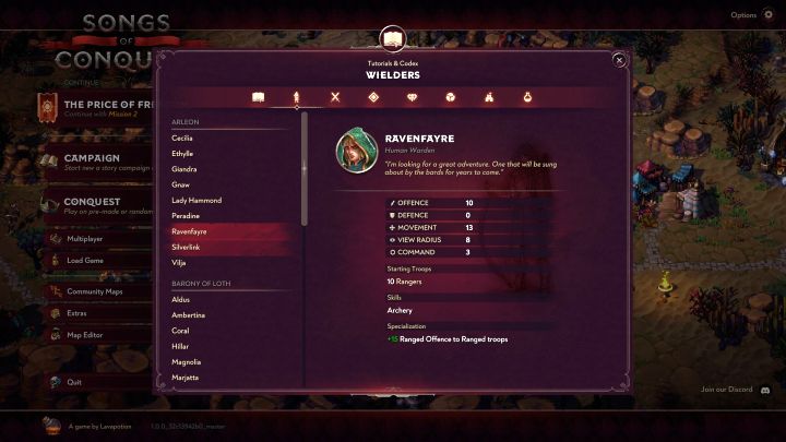 Ravenfayre - Songs of Conquest: Lista najlepszych powierników - Songs of Conquest - poradnik do gry