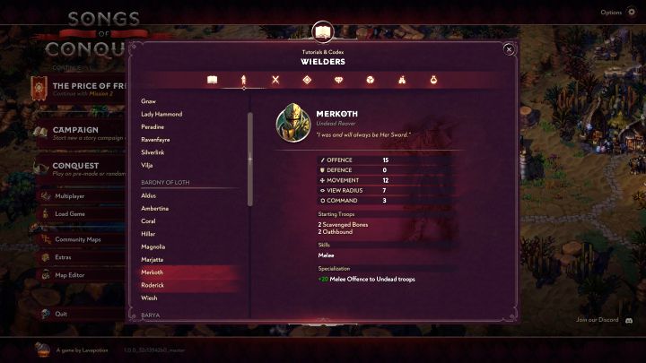 Merkoth - Songs of Conquest: Lista najlepszych powierników - Songs of Conquest - poradnik do gry