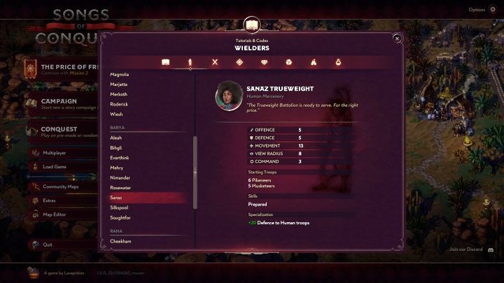 Sanaz Trueweight - Songs of Conquest: Lista najlepszych powierników - Songs of Conquest - poradnik do gry
