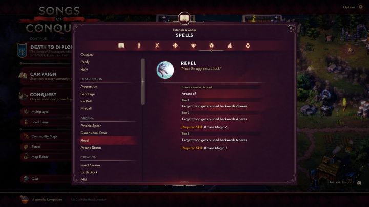 Ostatni krok to aktywacja osobnego zaklęcia Odepchnięcie do popchnięcia jednostek przeciwnika w stronę rozstawionych min - Songs of Conquest: Wszystkie osiągnięcia, poradnik trofeowy - Songs of Conquest - poradnik do gry
