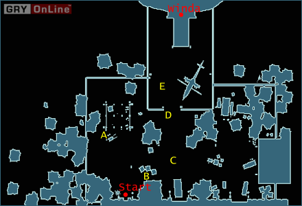 Okolice lądowiska nie sprzyjają skradaniu się - jest to bodaj jedyne miejsce w całej grze (no, poza ostatnim poziomem - Mapa 1C | Misja 1 | Gorky Zero Fabryka Niewolników - Gorky Zero: Fabryka Niewolników - poradnik do gry