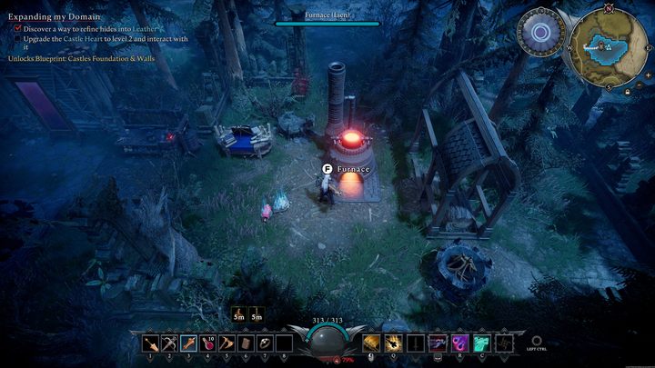 Po postawieniu, możecie zbliżyć się do konstrukcji i wejść z nią w interakcję - V Rising: Przetapianie rud - V Rising - poradnik do gry