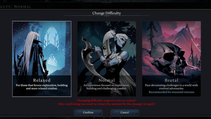 Jeżeli zapragniecie zmienić poziom trudności w trakcie rozgrywki, otwórzcie menu ukryte pod przyciskiem ESC i wybierzcie opcję Zmiana poziomu trudności - V Rising: Poziomy trudności - V Rising - poradnik do gry