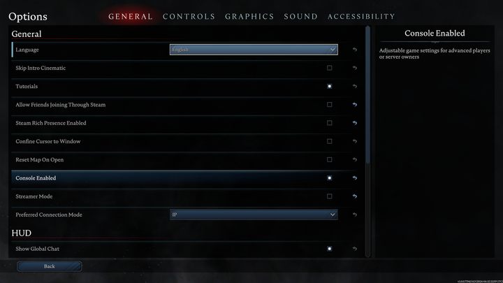 By skorzystać z wiersza poleceń, w pierwszej kolejności udajcie się do menu ustawień gry - V Rising: Jak używać kodów? - V Rising - poradnik do gry