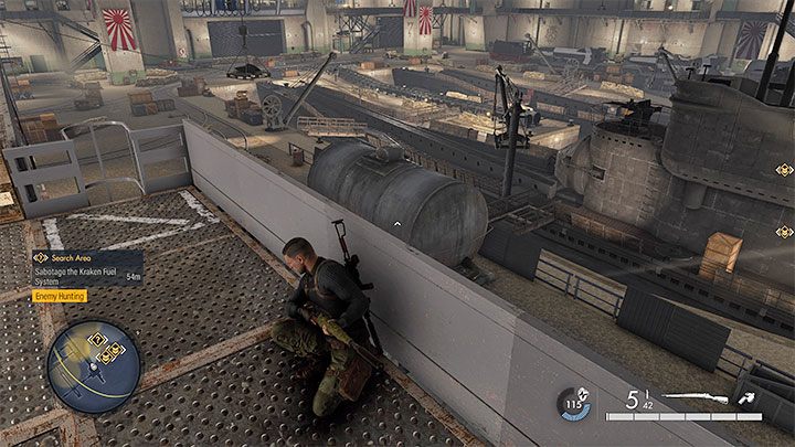 Baza to wielka lokacja z północno-wschodniego narożnika mapy, przy czym początkowo nie możecie do niej dotrzeć, bo wszystkie przejścia na powierzchni są zablokowane - Sniper Elite 5: Mapa misji 8 (Gruzy i ruiny) oraz opis lokacji - Sniper Elite 5 - poradnik do gry