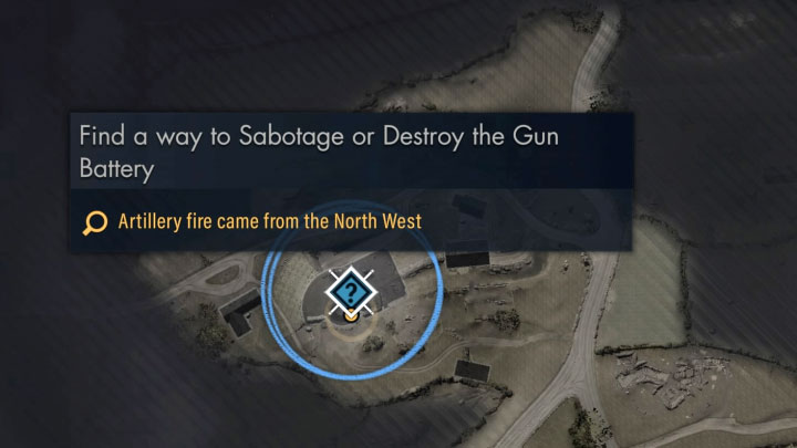 Bateria artyleryjska znajduje się na terenie wrogiego obozu zlokalizowanego w północno-zachodnim narożniku mapy - Sniper Elite 5: Poboczne zadania z misji 1 - solucja, opis przejścia - Sniper Elite 5 - poradnik do gry