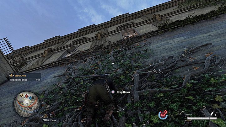 Po znalezieniu się w fosie macie dwie kolejne główne ścieżki do wyboru - Sniper Elite 5: Infiltracja chateau i odnalezienie biura Mollera (misja 2) - solucja, opis przejścia - Sniper Elite 5 - poradnik do gry