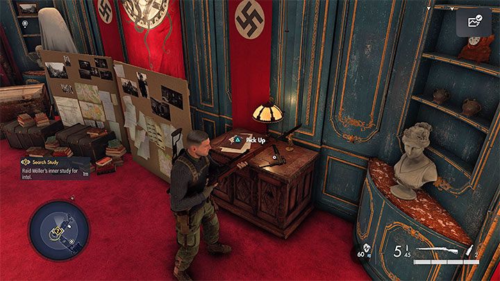 W ukrytym gabinecie możecie pozbierać nowe znajdźki oraz unikalny loot - Sniper Elite 5: Wejście do biura i znalezienia sekretów Mollera (misja 2) - solucja, opis przejścia - Sniper Elite 5 - poradnik do gry