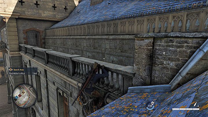 Proponujemy zamiast tego wariant dotarcia na balkon nad salą balową - Sniper Elite 5: Cel z listy misji 2, Friedrich Kummler - solucja, opis przejścia - Sniper Elite 5 - poradnik do gry