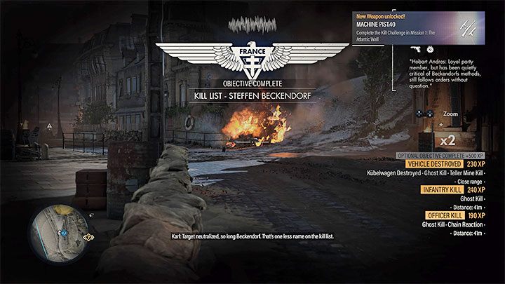 Punkty doświadczenia są też przyznawane za główne i opcjonalne cele misji (poboczne zadania oraz cele z listy - Kill List Targets) - Sniper Elite 5: PD (XP) - jak szybciej awansować bohatera? - Sniper Elite 5 - poradnik do gry
