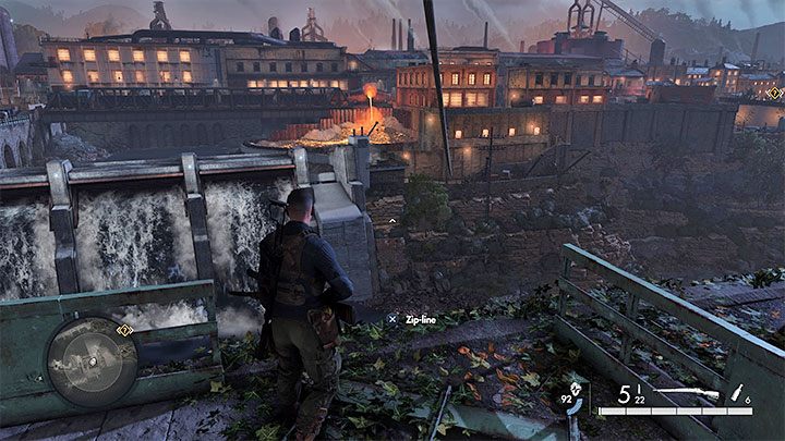 Drugi wariant zakłada użycie wschodniej liny - Sniper Elite 5: Infiltracja i eksploracja fabryki (misja 4) - solucja, opis przejścia - Sniper Elite 5 - poradnik do gry
