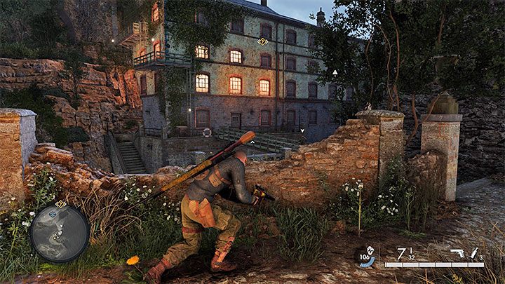 Trzeci wariant zakłada użycie południowej liny - Sniper Elite 5: Infiltracja i eksploracja fabryki (misja 4) - solucja, opis przejścia - Sniper Elite 5 - poradnik do gry