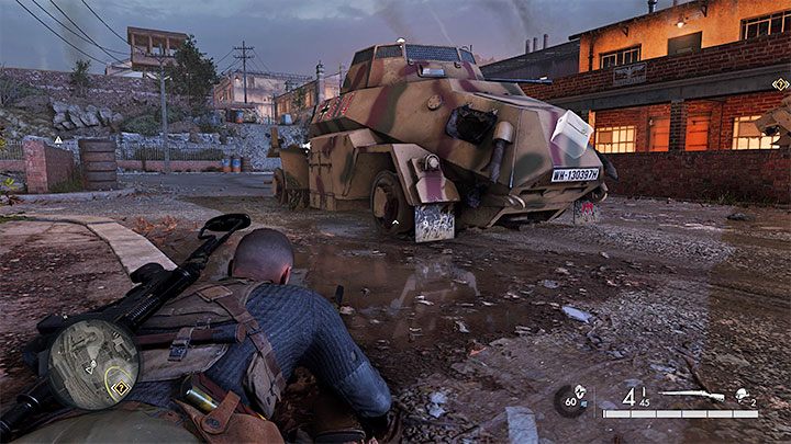 Podczas badania fabryki musicie przede wszystkim uważać na pojazd opancerzony 222 (222 Armoured Car) jeżdżący po centralnej części mapy - Sniper Elite 5: Infiltracja i eksploracja fabryki (misja 4) - solucja, opis przejścia - Sniper Elite 5 - poradnik do gry