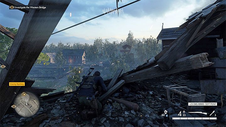 To prostszy wariant, bo nie wymusza unikania ani eliminowania snajperów z zachodniej lokacji - Sniper Elite 5: Zabezpieczenie przeprawy (misja 6) - solucja, opis przejścia - Sniper Elite 5 - poradnik do gry