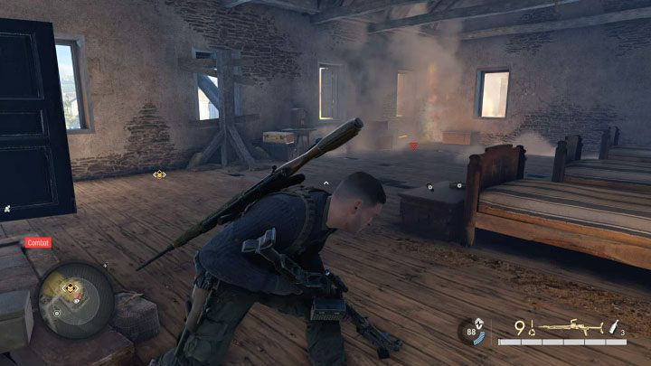 Jeśli zostaniecie wykryci przez czołg Tygrys w dowolnym momencie konfrontacji, to konieczne oddalcie się od ściany lub okna, przy której wykrycie to miało miejsce - Sniper Elite 5: Wyzwolenie północnego miasteczka (misja 6) - solucja, opis przejścia - Sniper Elite 5 - poradnik do gry