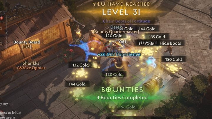 Główna nagroda za Zlecenia, to doświadczenie (spore ilości) oraz złoto (i kilka przedmiotów podstawowych) - Diablo Immortal: Zlecenia (Bounties) - Diablo Immortal - poradnik do gry