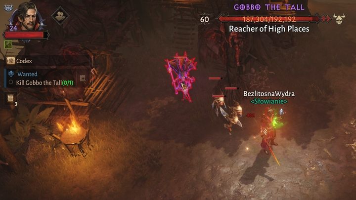 Gobbo Wysoki to elitarny przeciwnik, za którego otrzymacie wpis do Osiągnięć Eksploracji i nagrodę w postaci Rękojeści - Diablo Immortal: Żółcibagno (Bilefen) - mapa lokacji - Diablo Immortal - poradnik do gry