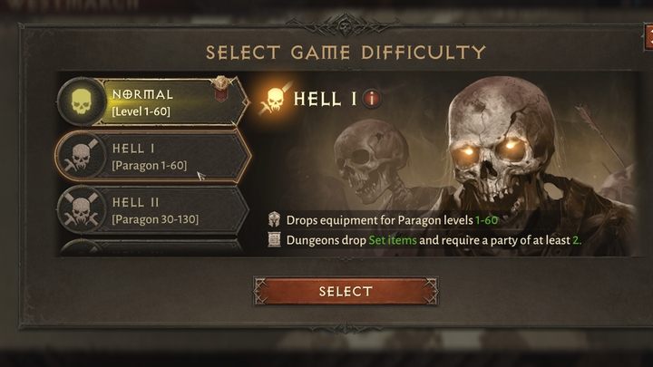 Każdy kolejny poziom trudności jest sugerowany dla wyższych poziomów graczy - Diablo Immortal: Poziom trudności - jak zmienić? - Diablo Immortal - poradnik do gry