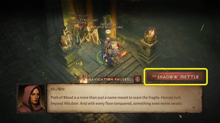 Wejdźcie na Dwór Szeptów i porozmawiajcie z Nuon, aby aktywować zadanie Ścieżka Krwi - Diablo Immortal: Loteria cieni (Shadow Lottery) - zasady, jak wygrać - Diablo Immortal - poradnik do gry