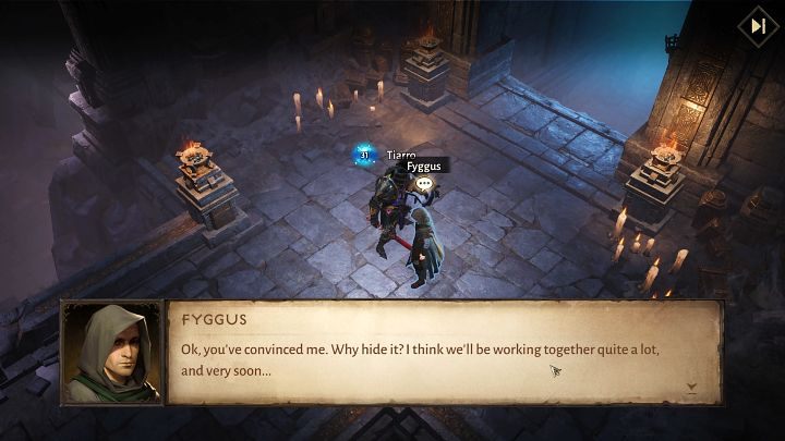 Na końcu ścieżki porozmawiajcie z Fyggusem i przekażcie mu zdobyte Esencje, aby ukończyć ten etap rekrutacji do Cieni - Diablo Immortal: Loteria cieni (Shadow Lottery) - zasady, jak wygrać - Diablo Immortal - poradnik do gry