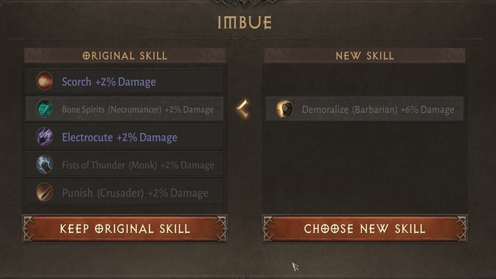 Po zamianie umiejętności możecie dodatkowo zdecydować, czy chcecie przyjąć nową umiejętność, czy zachować starą - Diablo Immortal: Talizmany (Charms) - Diablo Immortal - poradnik do gry