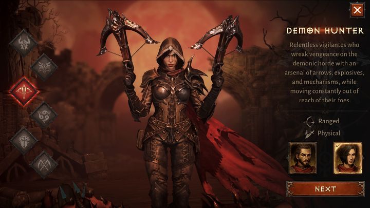 Łowcy Demonów w grze Diablo Immortal to niezwykle skuteczni zabójcy umiejący pozostawać pod osłoną cieni, którzy atakują swoje cele z bezpiecznej odległości, korzystając z arsenału broni dalekiego zasięgu - Diablo Immortal: Klasy postaci - Diablo Immortal - poradnik do gry
