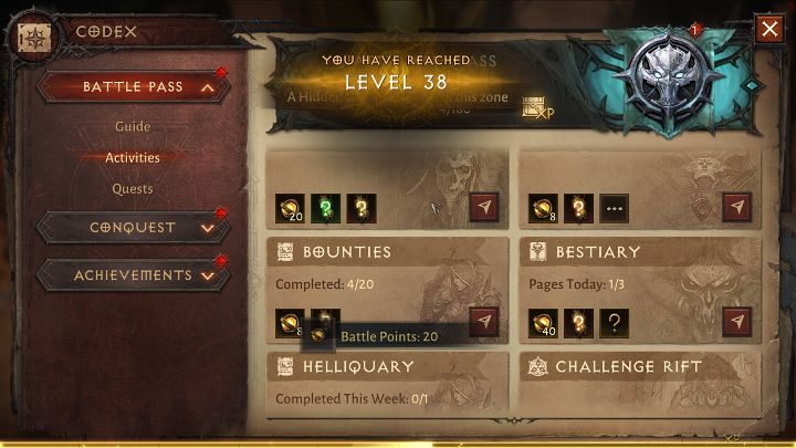 Za zdobycie każdego kolejnego poziomu Karnetu Bojowego w grze Diablo Immortal, Gracze nagradzani są sporą ilością punktów doświadczenia - Diablo Immortal: Doświadczenie - jak szybko zdobywać? - Diablo Immortal - poradnik do gry