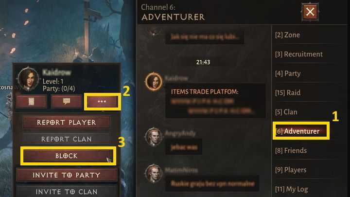Otwierając okno czatu, tak, jak gdybyście chcieli napisać wiadomość (Enter na klawiaturze), możecie kliknąć w pole czatu - Diablo Immortal: Czat - jak blokować i zgłaszać graczy? - Diablo Immortal - poradnik do gry