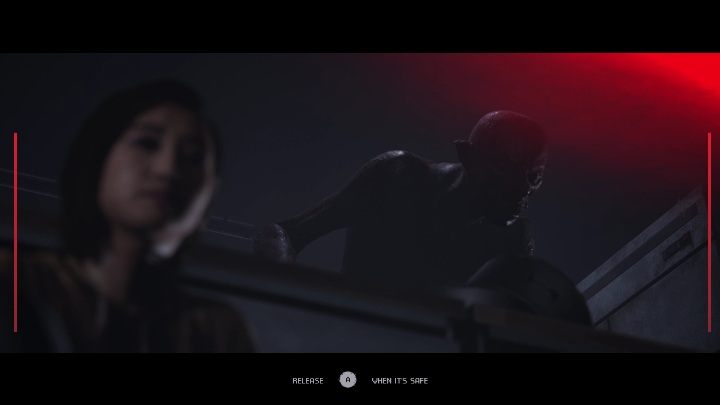 W trakcie ucieczki przed wilkołakiem Kaitlyn w niezależnie od wyborów będzie mieć kilka sekwencji QTE i ze wstrzymywaniem oddechu - The Quarry: Kaitlyn - lista możliwych śmierci i wybory - The Quarry - poradnik do gry