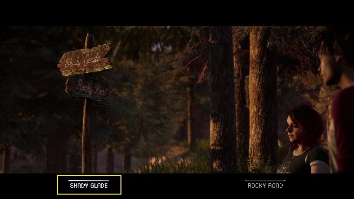 Aby dotrzeć do tej wskazówki musicie wybrać drogę Shady Glade - The Quarry: Historia Hackettów - wskazówki, lokacja i lista wszystkich kart - The Quarry - poradnik do gry