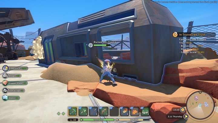 Dodatkowo udajcie się do Eufaula Salvage Yard, czyli na złomowisko przed windą prowadzącą do Abandoned Ruins - My Time at Sandrock: In Trusses we Trust - solucja, opis przejścia - My Time at Sandrock - poradnik do gry