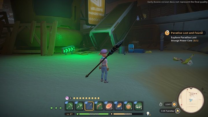 Ruszcie przed siebie, pokonajcie wrogów i skierujcie się stronę zielonej strzałki - My Time at Sandrock: Paradise Lost and Found - solucja, opis przejścia - My Time at Sandrock - poradnik do gry