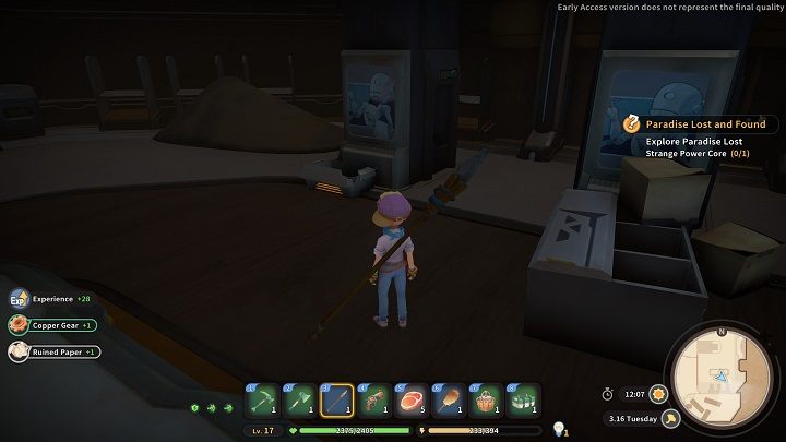 Przejdźcie przez pomieszczenie i zbierzcie 2x Rubber Shell ze skrzyni - My Time at Sandrock: Paradise Lost and Found - solucja, opis przejścia - My Time at Sandrock - poradnik do gry