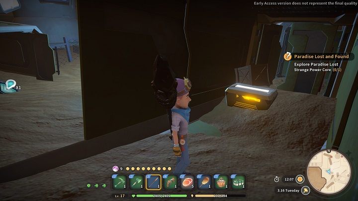 Kilka kroków na zachód w starym kontenerze jest kolejna skrzynia - ta również zawiera 5x Data Discs - My Time at Sandrock: Paradise Lost and Found - solucja, opis przejścia - My Time at Sandrock - poradnik do gry