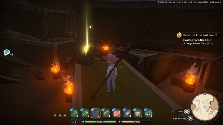 Przejdźcie dalej i wespnijcie się na kontener, aby zebrać Yellow Mall Key - My Time at Sandrock: Paradise Lost and Found - solucja, opis przejścia - My Time at Sandrock - poradnik do gry