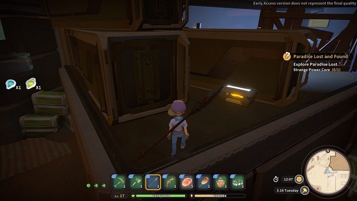 Tuż obok, między dwoma pojemnikami, jest skrzynia z kolejnymi 5 sztukami Data Discs - My Time at Sandrock: Paradise Lost and Found - solucja, opis przejścia - My Time at Sandrock - poradnik do gry