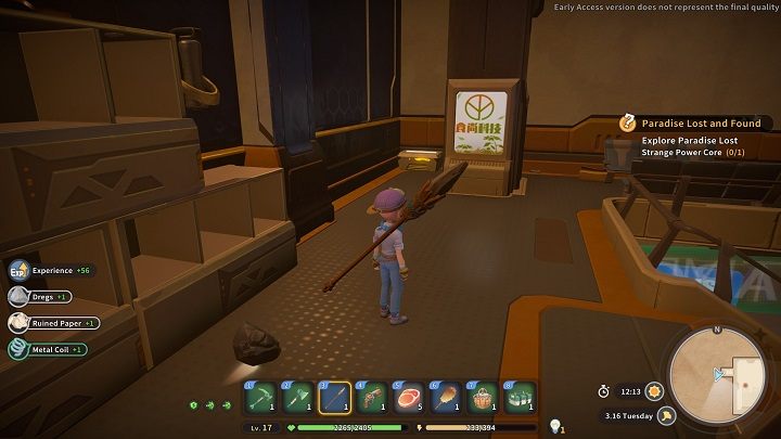 Gdy wejdziecie po schodach na górę, z pewnością rzuci się wam w oczy jeszcze jedno pudło, tym razem z 3x Water - My Time at Sandrock: Paradise Lost and Found - solucja, opis przejścia - My Time at Sandrock - poradnik do gry