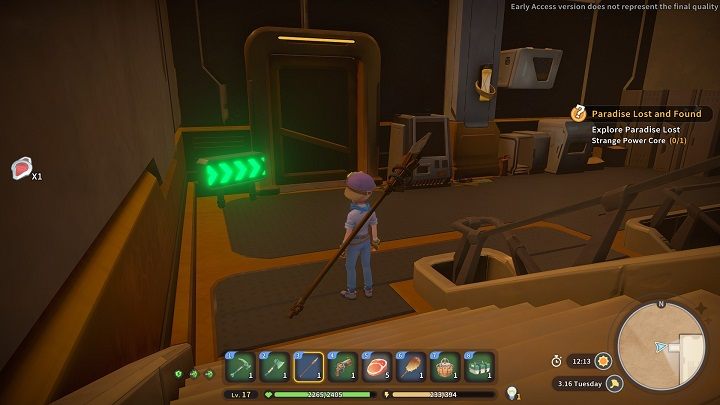 Wróćcie na piętro z zielonymi strzałkami i przejdźcie przez drzwi - My Time at Sandrock: Paradise Lost and Found - solucja, opis przejścia - My Time at Sandrock - poradnik do gry