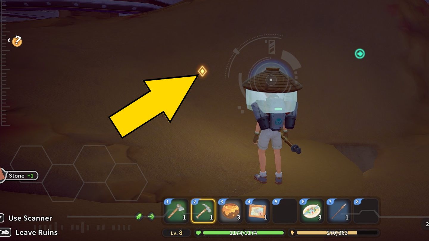 Części Equatorial Mount pojawiają się losowo - skorzystajcie ze skanera, aby odnaleźć przedmioty oznaczone symbolem żółtego rombu - My Time at Sandrock: Excavating the Sky - solucja, opis przejścia - My Time at Sandrock - poradnik do gry