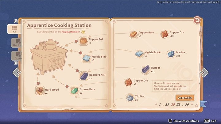 Aby zbudować Apprentice Cooking Station, potrzebujecie następujących materiałów - My Time at Sandrock: Cooking - My Time at Sandrock - poradnik do gry