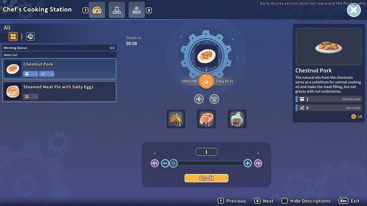 Gdy wejdziecie w interakcję z Cooking Station, będziecie mogli zarówno wytwarzać potrawy błyskawicznie (pod warunkiem, że znacie przepis), jak i eksperymentować ze składnikami, by odkryć nowe receptury - My Time at Sandrock: Cooking - My Time at Sandrock - poradnik do gry