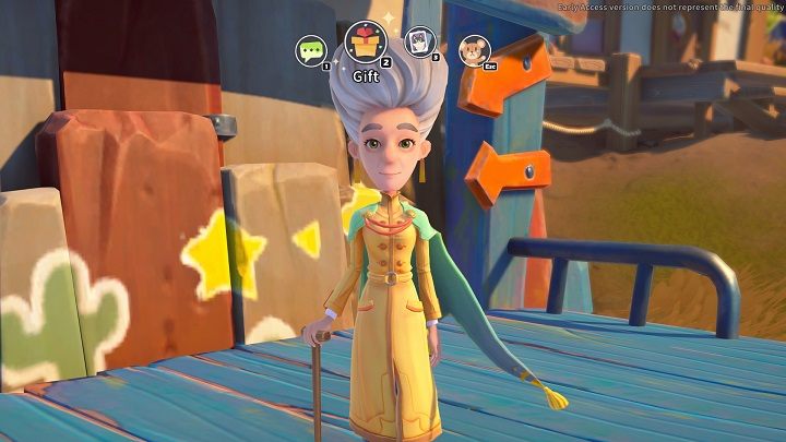 Następnie udajcie się do Matildy, która będzie kwestować na scenie przy Blue Moon Saloon - My Time at Sandrock: Gift of the Bright Sun - opis przejścia, solucja - My Time at Sandrock - poradnik do gry